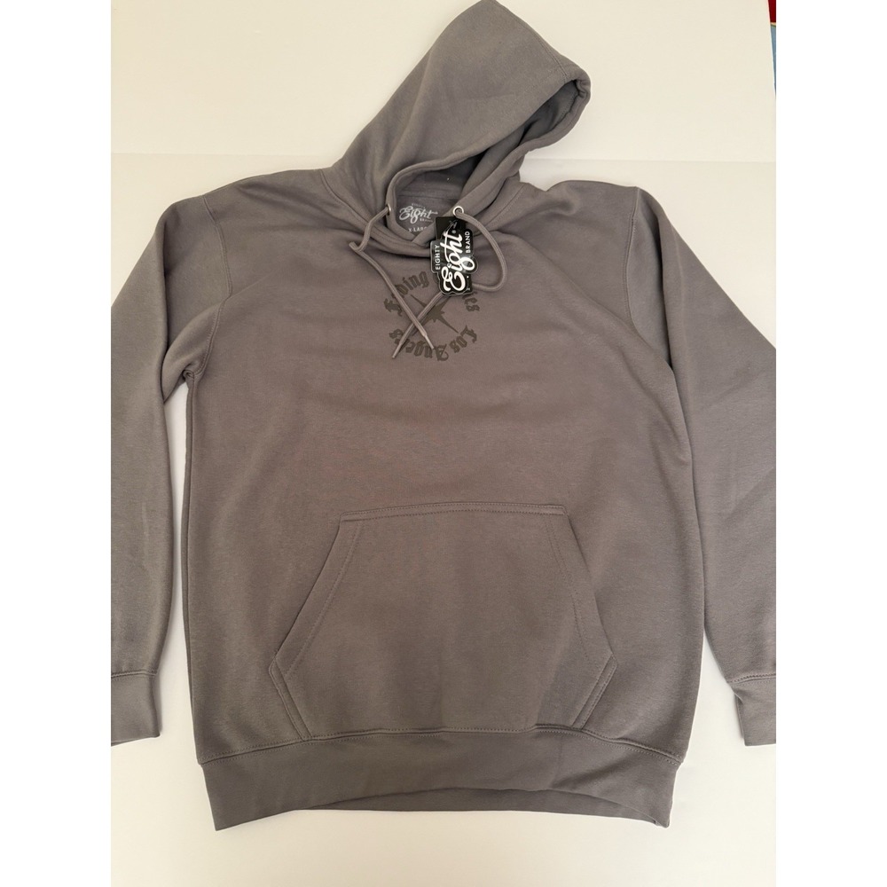 Eighty Eight Men XL Hoodie Gray Pullover Sweatshirt Angel Cross LA Baroque NWT